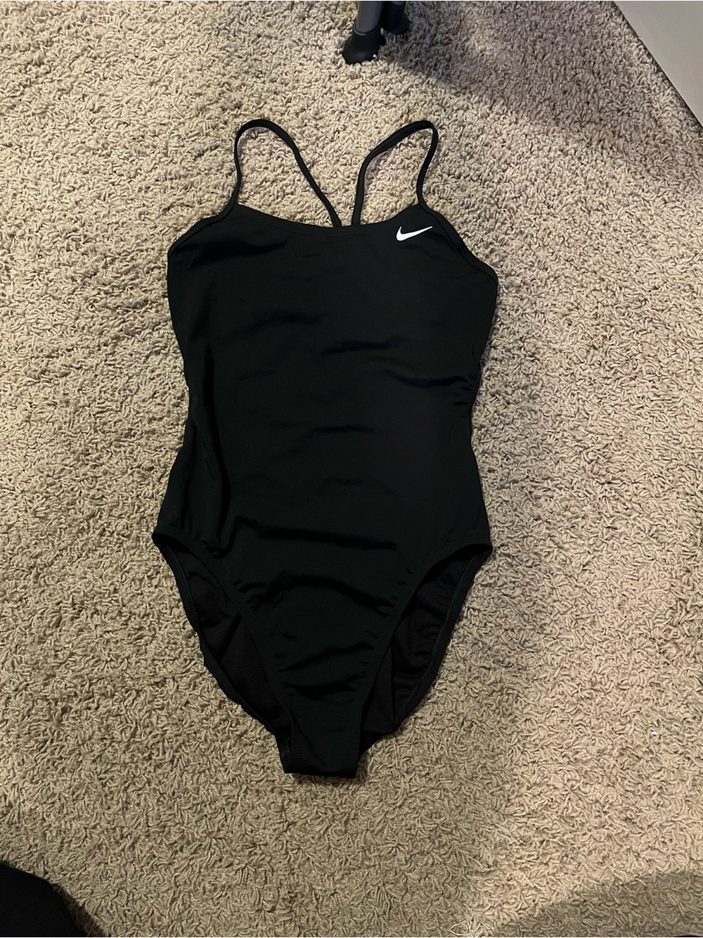 Nike Black One-Piece Swimwear with White Swoosh